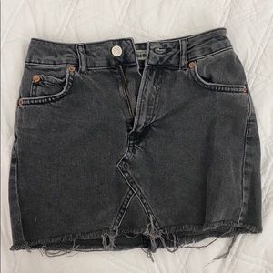 Topshop denim skirt with frayed hem